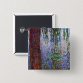 Badge Carré 5 Cm Claude Monet - Lys d'eau (Devant & derrière)