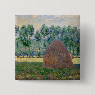 Badge Carré 5 Cm Claude Monet - Meules près de Giverny