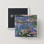 Badge Carré 5 Cm Claude Monet - Nymphéas / Nymphéas (Devant & derrière)