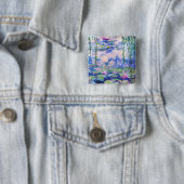 Badge Carré 5 Cm Claude Monet - Nymphéas / Nymphéas 1919 (En situation)