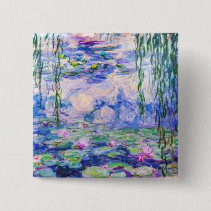 Badge Carré 5 Cm Claude Monet - Nymphéas / Water Lilies 1919