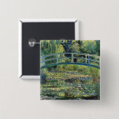 Badge Carré 5 Cm Claude Monet - Water Lily Pond & Japanesese Bridge (Devant & derrière)
