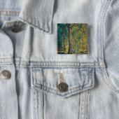 Badge Carré 5 Cm Claude Monet - Willow Weeping (En situation)