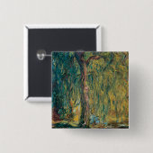 Badge Carré 5 Cm Claude Monet - Willow Weeping (Devant & derrière)