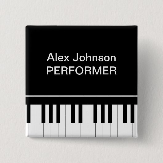 Badge Carré 5 Cm Clavier de piano (Devant)