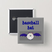 Badge Carré 5 Cm Clé de baseball (Devant & derrière)