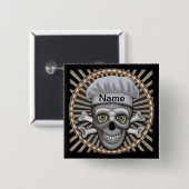 Badge Carré 5 Cm Clé de carré Chef crâne (Devant & derrière)