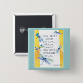 Badge Carré 5 Cm clé de motivation (Devant & derrière)