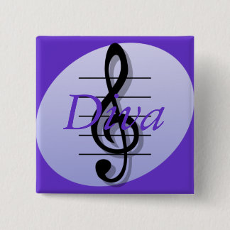 Badge Carré 5 Cm Clef triple, diva