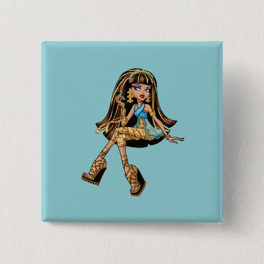 Badge Carré 5 Cm Cleo Button (Devant)