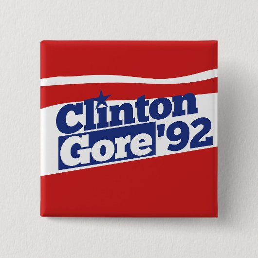 Badge Carré 5 Cm Clinton Gore 92 (Devant)