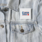 Badge Carré 5 Cm Clinton Jenner 2016 (En situation)