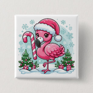 Badge Carré 5 Cm Clipart de flamingo de Noël sublimation 