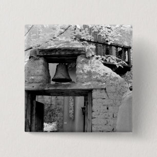 Badge Carré 5 Cm Cloche en adobe brut dans l'entrée, Santa Fe, Nouv