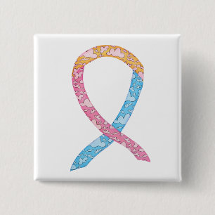 Badge Carré 5 Cm Clouds CDH personnalisés en CDH rose, jaune et ble