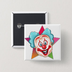 Badge Carré 5 Cm Clown