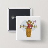 Badge Carré 5 Cm Clown de rodéo (Devant & derrière)