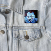 Badge Carré 5 Cm Clown : Mal (En situation)
