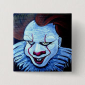 Badge Carré 5 Cm Clown : Mal (Devant)