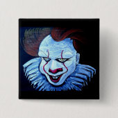 Badge Carré 5 Cm Clown : Mal (Devant)