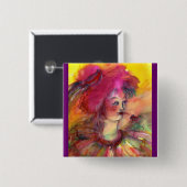 BADGE CARRÉ 5 CM CLOWN PINKY (Devant & derrière)