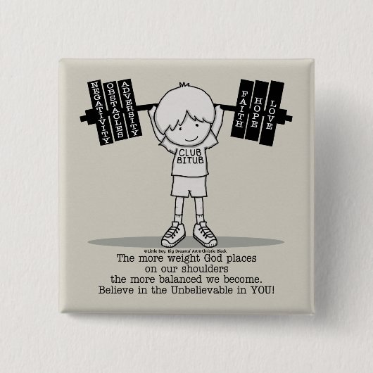 Badge Carré 5 Cm Club BITUB - Plus équilibré (Devant)