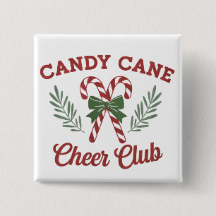 Badge Carré 5 Cm Club de bonne humeur de Noël au bonbon Coquette ap
