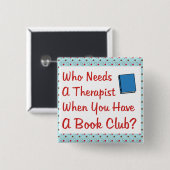 Badge Carré 5 Cm club de lecture (Devant & derrière)