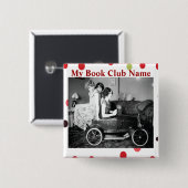 Badge Carré 5 Cm Club de lecture - customisez votre propre bouton (Devant & derrière)