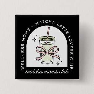 Badge Carré 5 Cm Club de mères matcha groupe de mère drôle