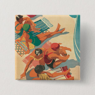 Badge Carré 5 Cm Club de plage de paradis