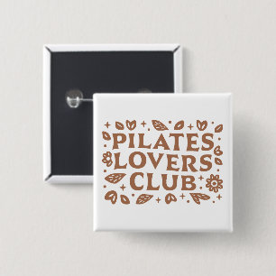 Badge Carré 5 Cm club des amoureux de Pilates esthétique florale bo