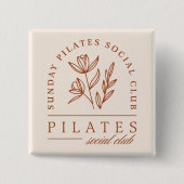Badge Carré 5 Cm Club Pilates dimanche boho esthétique (Devant)