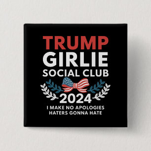 Badge Carré 5 Cm Club Social Coquette Trump Girlie Élection Arc 