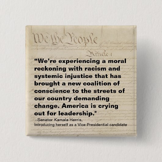 Badge Carré 5 Cm Coalition pour la conscience Nous le peuple Kamala (Devant)