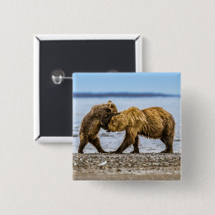 Badge Carré 5 Cm Coastal brown bears