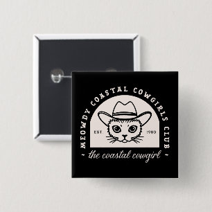 Badge Carré 5 Cm Coastal cowgirls squat noir chat assorti