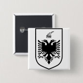 Badge Carré 5 Cm Coat of arms of Albania  (Devant & derrière)
