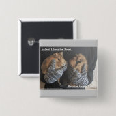 Badge Carré 5 Cm Cobayes libres (Devant & derrière)
