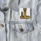 Badge Carré 5 Cm cobra (En situation)