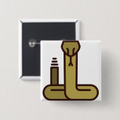 Badge Carré 5 Cm cobra (Devant & derrière)
