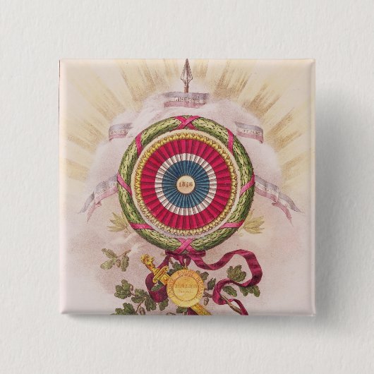 Badge Carré 5 Cm Cocarde, emblème de 1848 (Devant)
