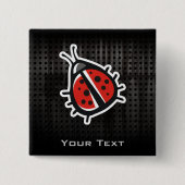 Badge Carré 5 Cm Coccinelle mignonne ; Cool (Devant)