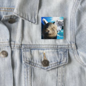 Badge Carré 5 Cm Cochon d'ange (En situation)