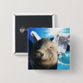 Badge Carré 5 Cm Cochon d'ange (Devant & derrière)