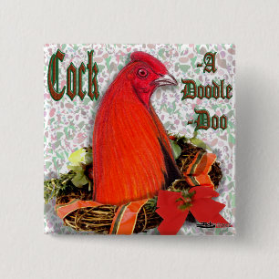 Badge Carré 5 Cm Cockadoodledoo