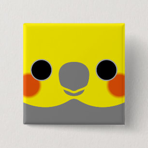 Badge Carré 5 Cm Cockatiel masculin normal