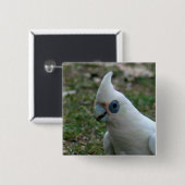 Badge Carré 5 Cm Cockatoo bleu (Devant & derrière)