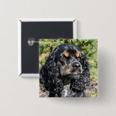 Badge Carré 5 Cm Cocker Spaniel (Devant & derrière)