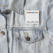 BADGE CARRÉ 5 CM COCKTAIL ! BOUTON (En situation)